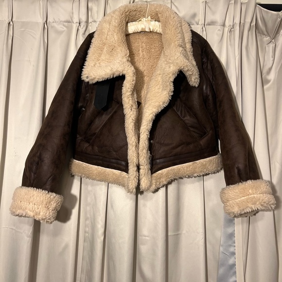 Sherpa faux leather moto jacket - Picture 2 of 10